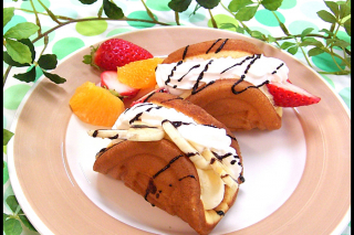 フルーツ＆チョコワッフル