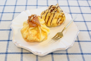 りんごとバナナのクレープ包み