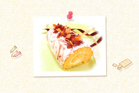 マーブルチョコのロールケーキ