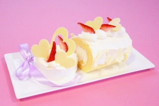 ホワイトチョコのバレンタインロール