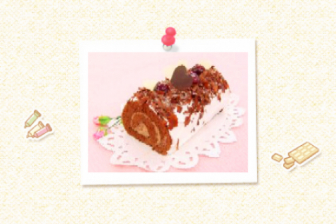 チェリーとチョコのバレンタインロール