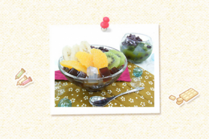 フルーツ&抹茶あんみつ