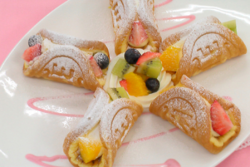 ワッフルのお花プレート