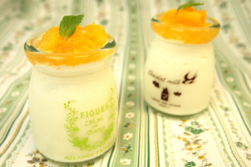 ミント風味のミルクプリン