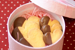 ハートのチョコディップクッキー