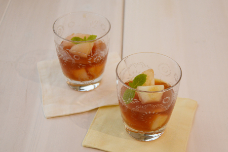 桃と紅茶の寒天デザート