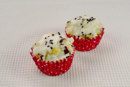 りんごとさつまいもの蒸しケーキ