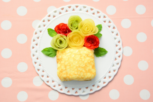 クレープのポットフラワー