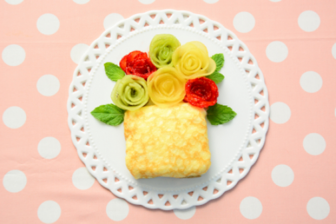 クレープのポットフラワー