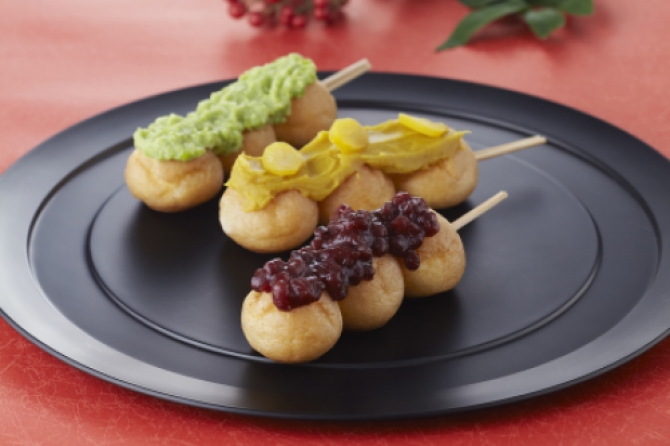 ３色プチシューだんご